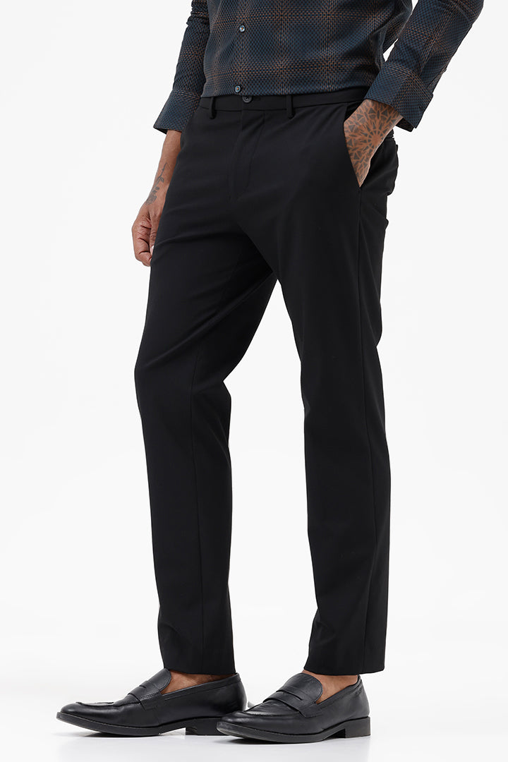BLACK STRETCH TROUSER