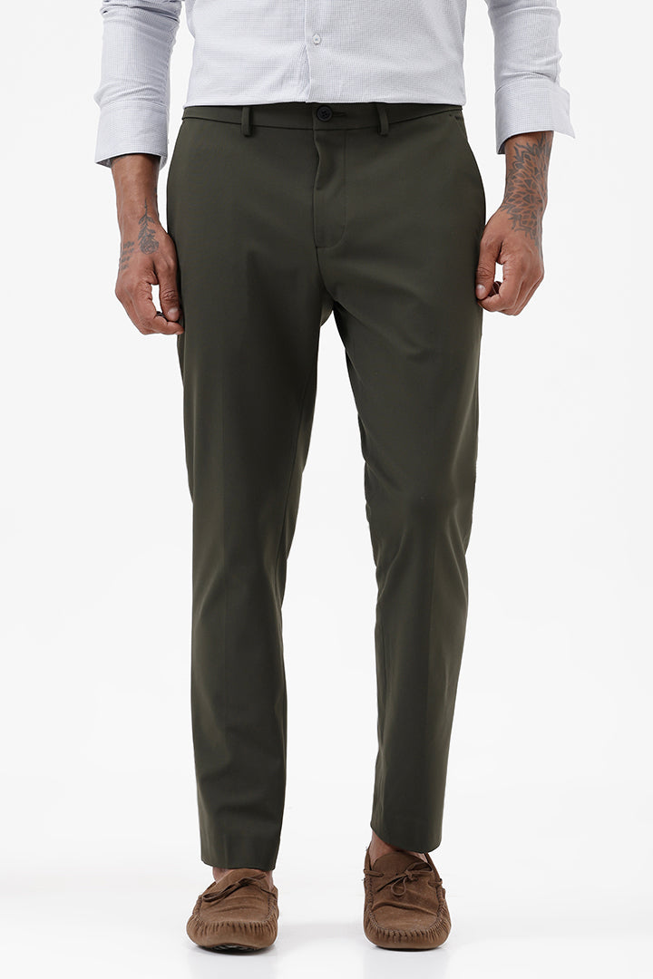EARTHY OLIVE STRETCH TROUSER