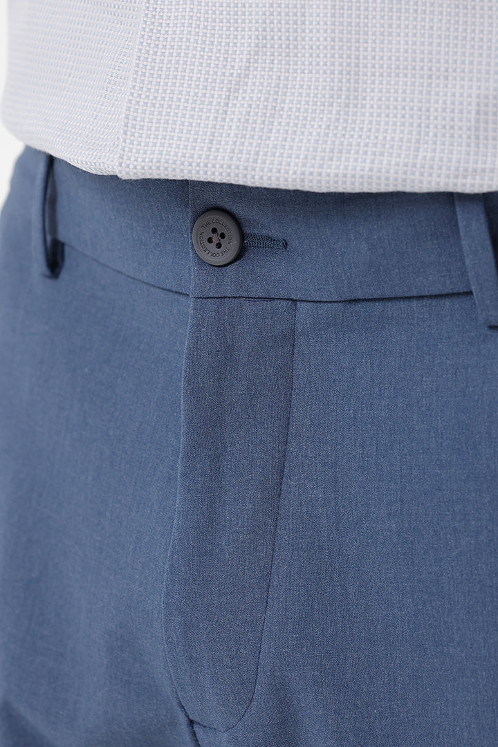 BLUE MELANGE STRETCH TROUSER