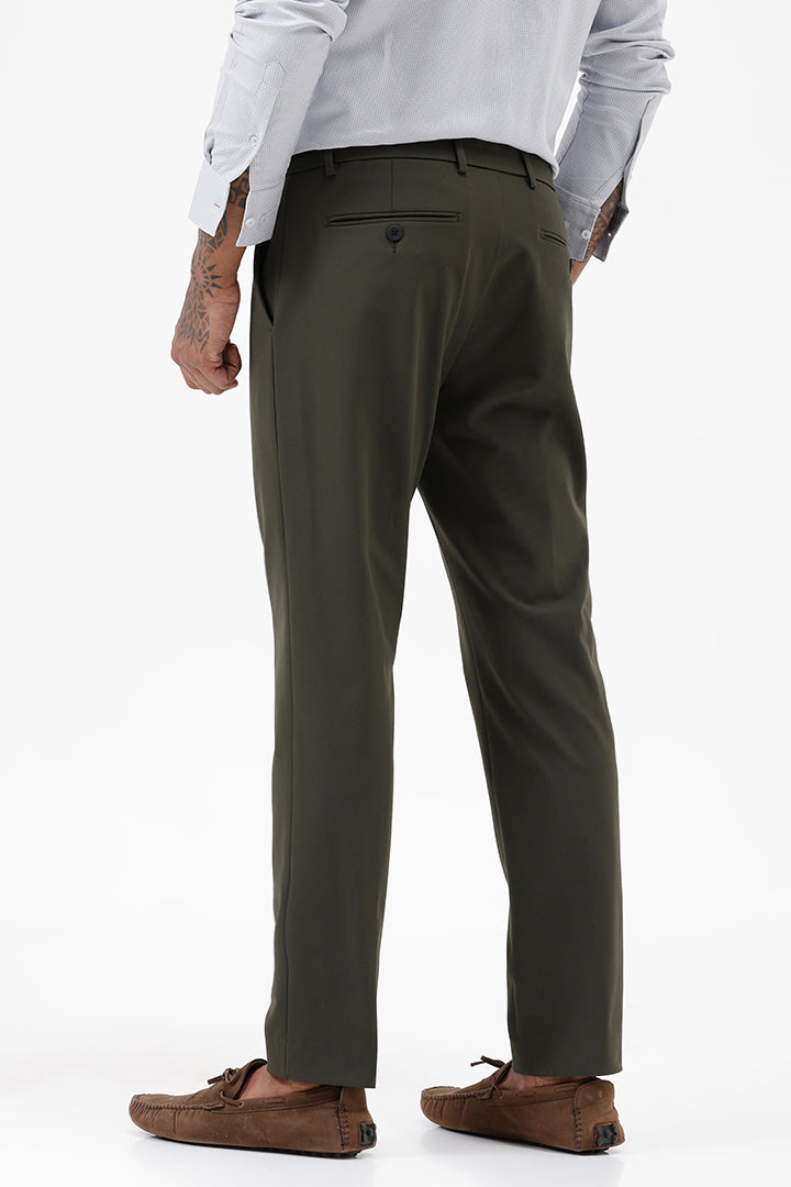 EARTHY OLIVE STRETCH TROUSER