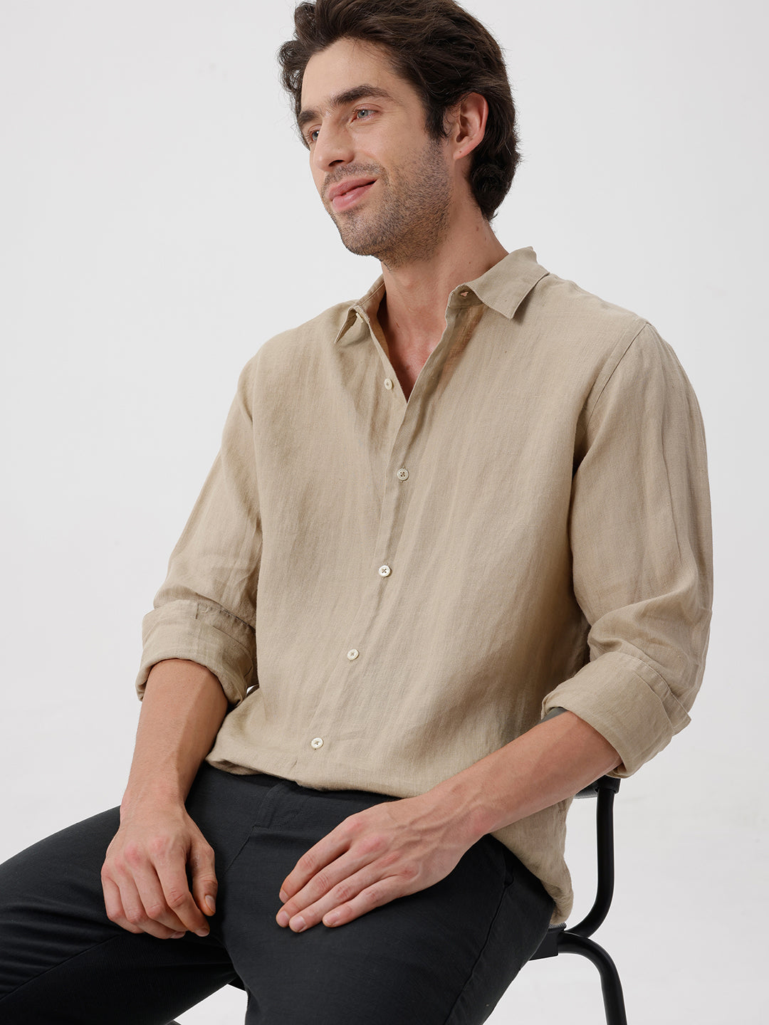 100% PURE LINEN FULL SLEEVE SHIRT