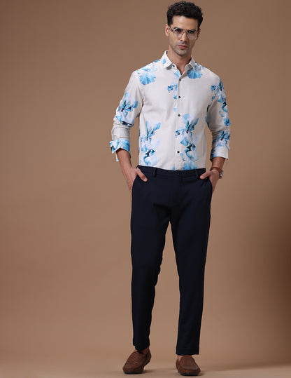 Comfort fit Cotton Viscose Printed Natural Smart casual Full sleeve Shirt (GRAHAM)