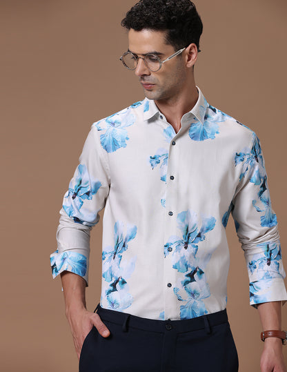 Comfort fit Cotton Viscose Printed Natural Smart casual Full sleeve Shirt (GRAHAM)