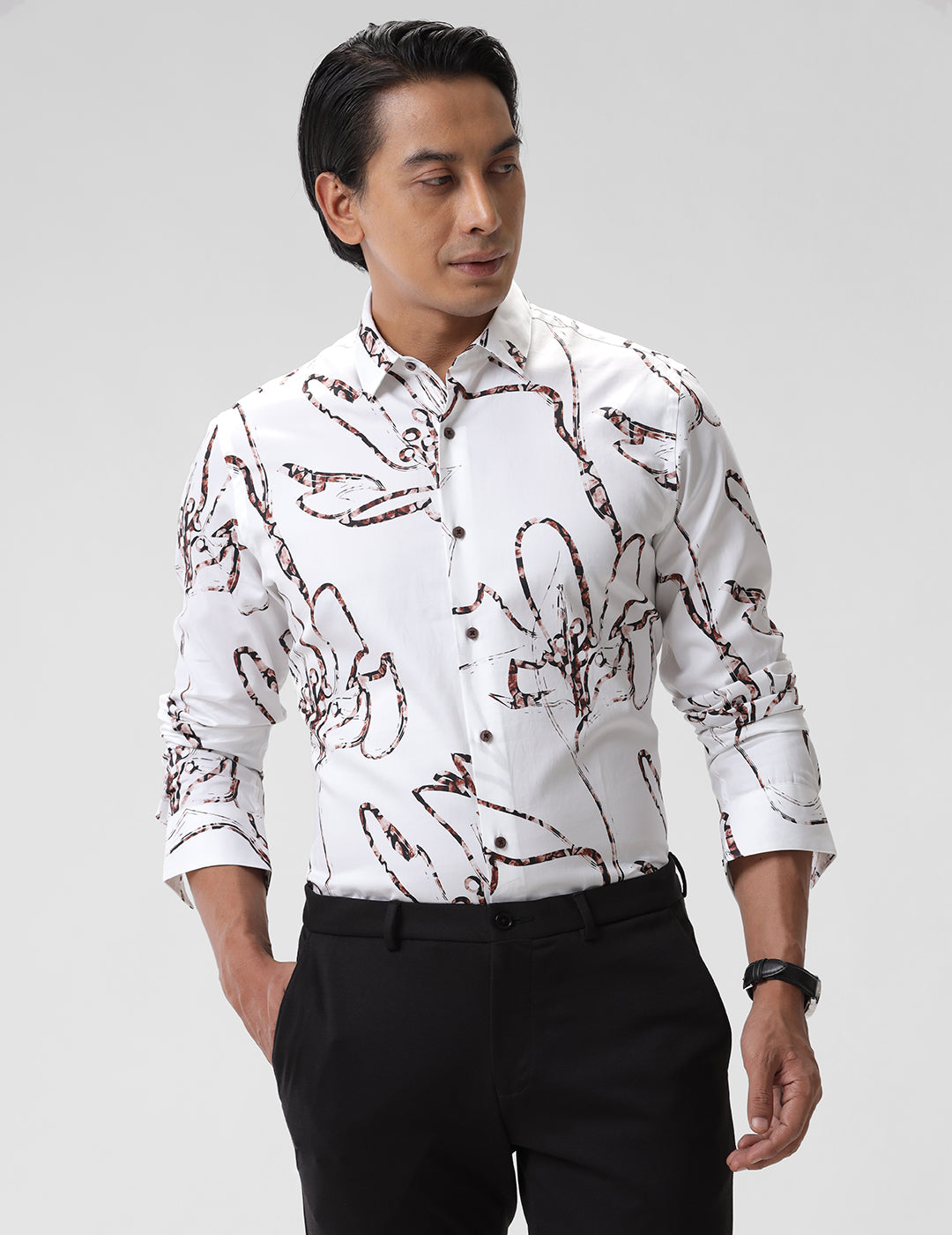 Printed Smart Casual Cotton Shirt