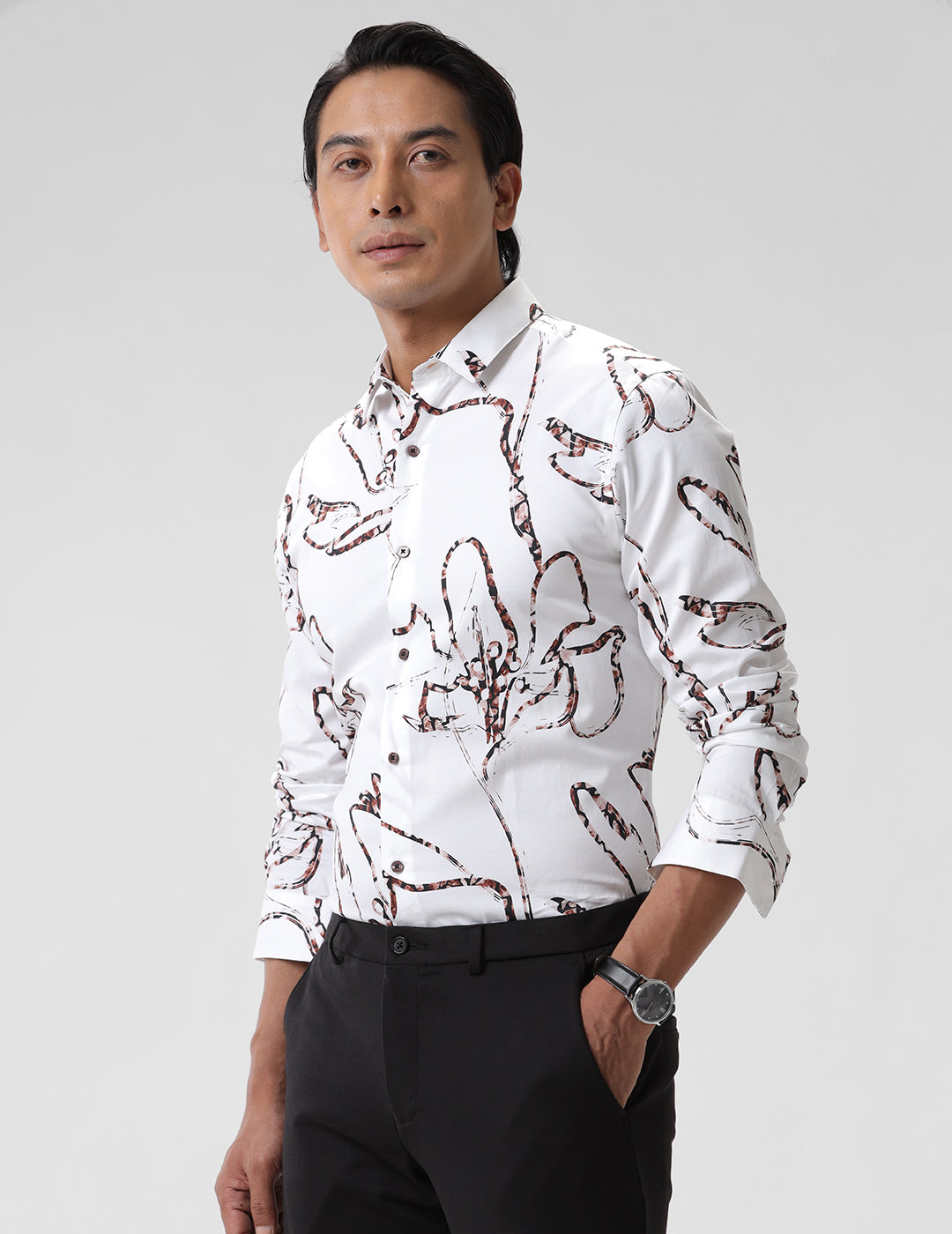 Printed Smart Casual Cotton Shirt