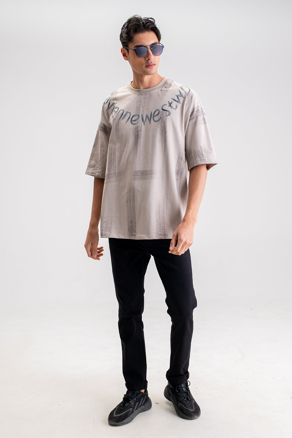 ABSTRACT PRINT OVERSIZED T-SHIRT