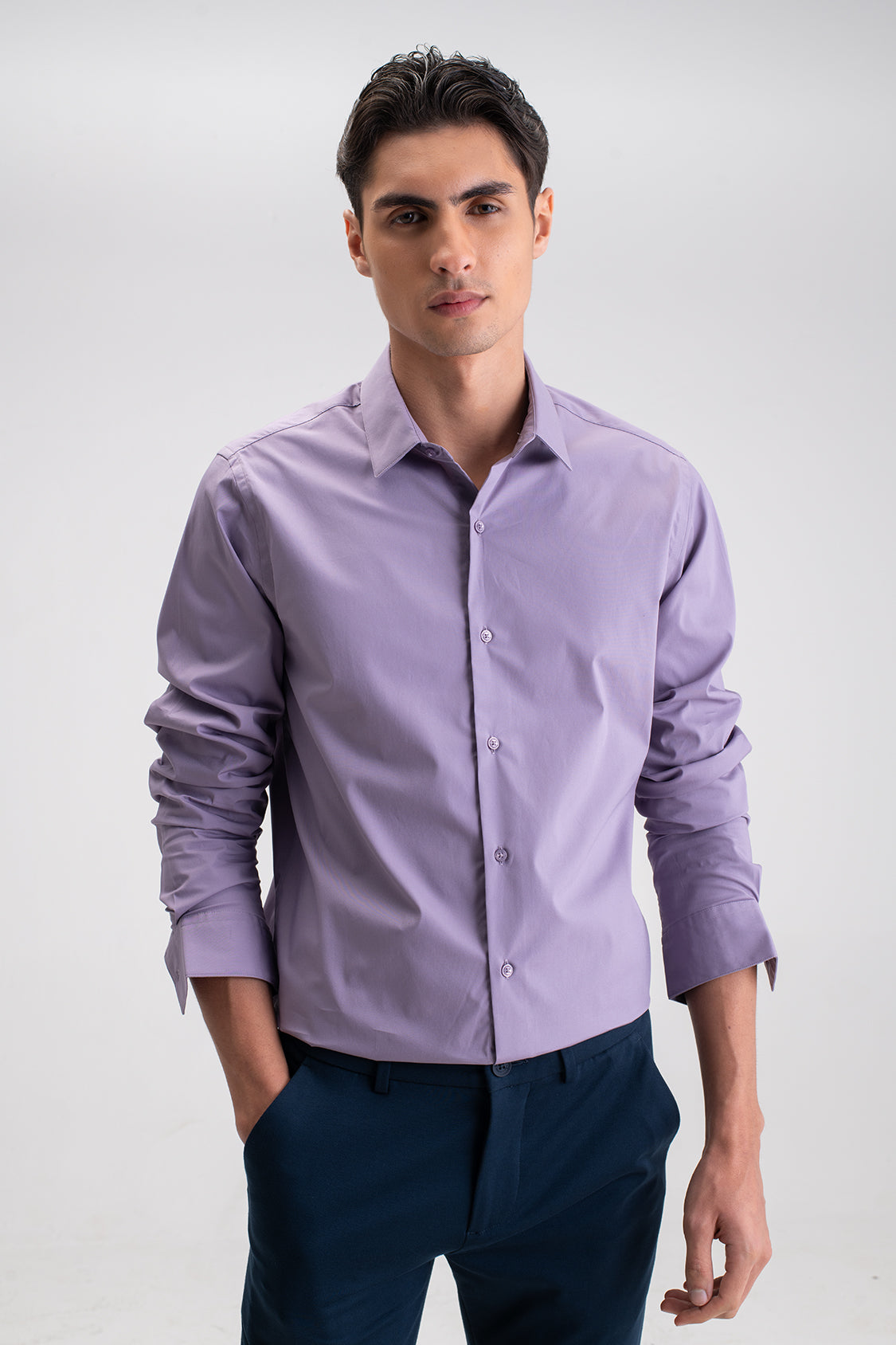 SLIM FIT CASUAL PLAIN SHIRT