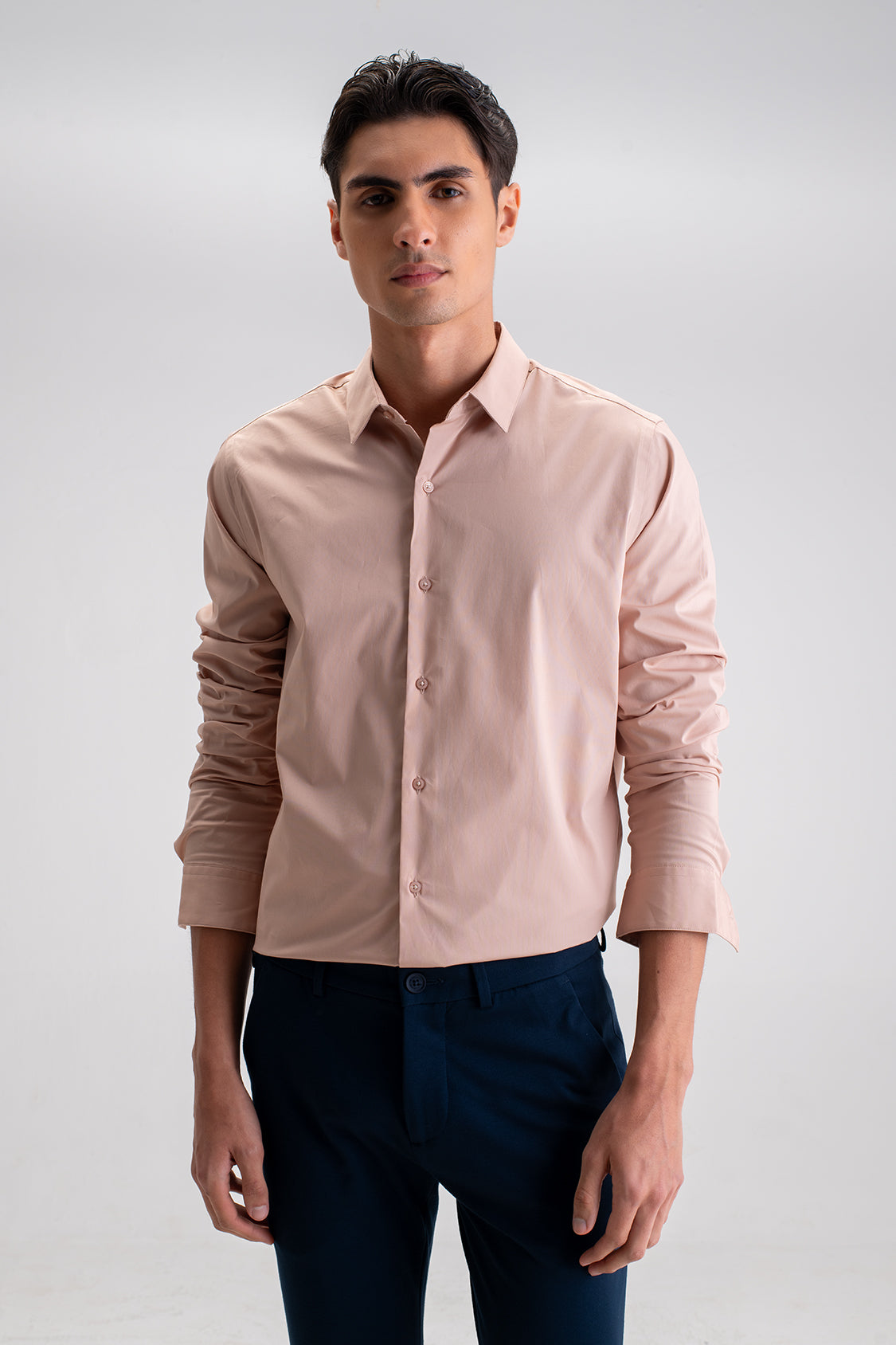 SLIM FIT CASUAL PLAIN SHIRT