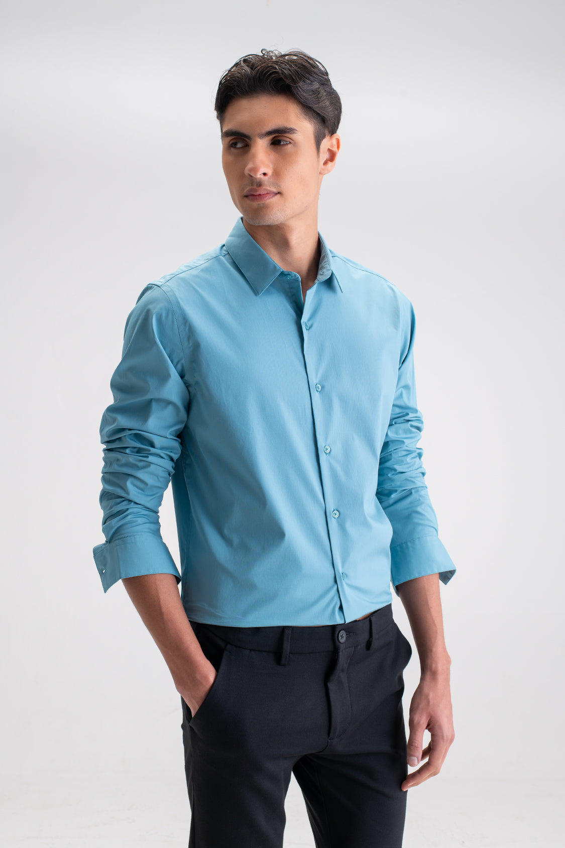 SLIM FIT CASUAL PLAIN SHIRT