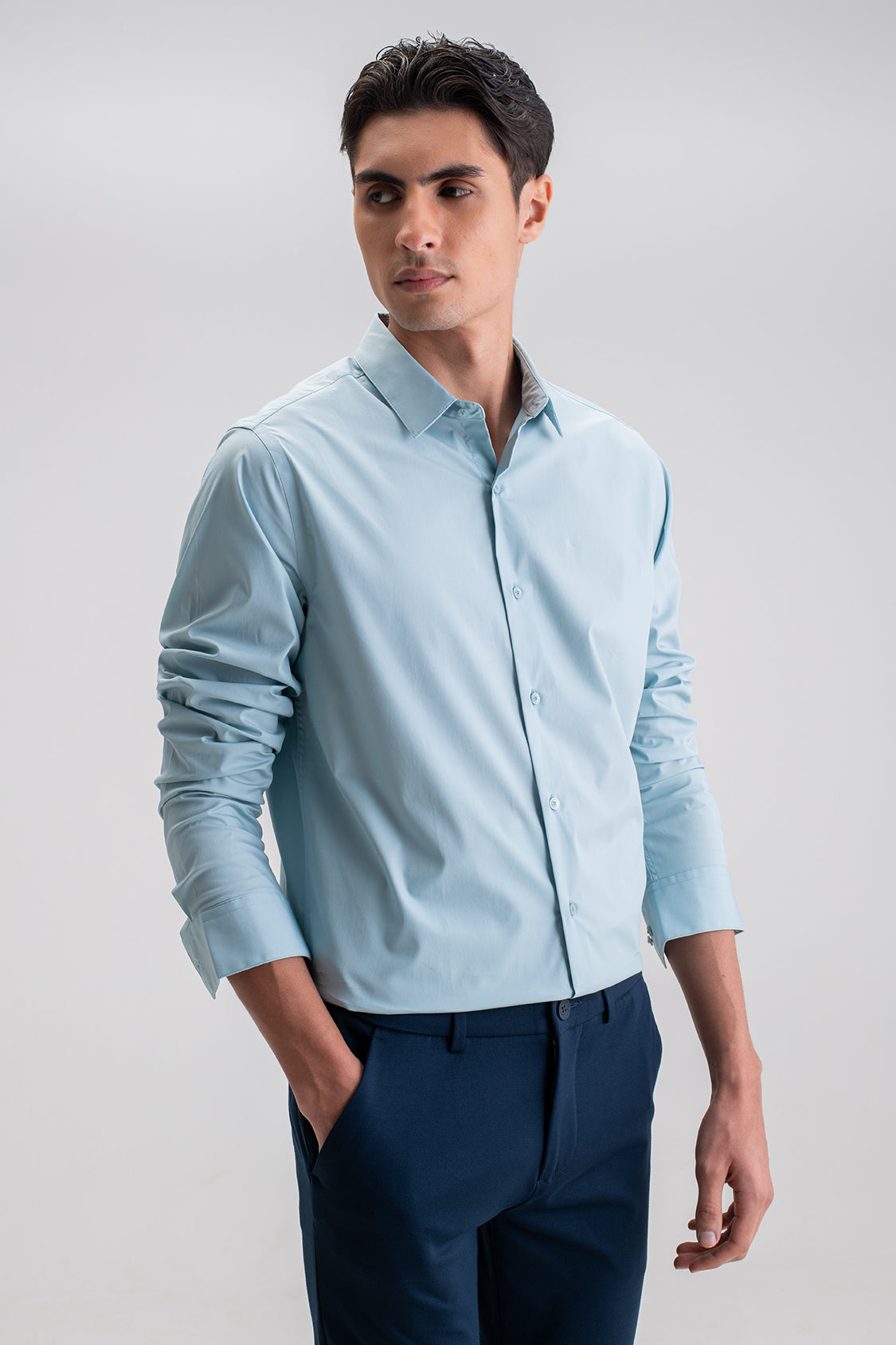 SLIM FIT CASUAL PLAIN SHIRT