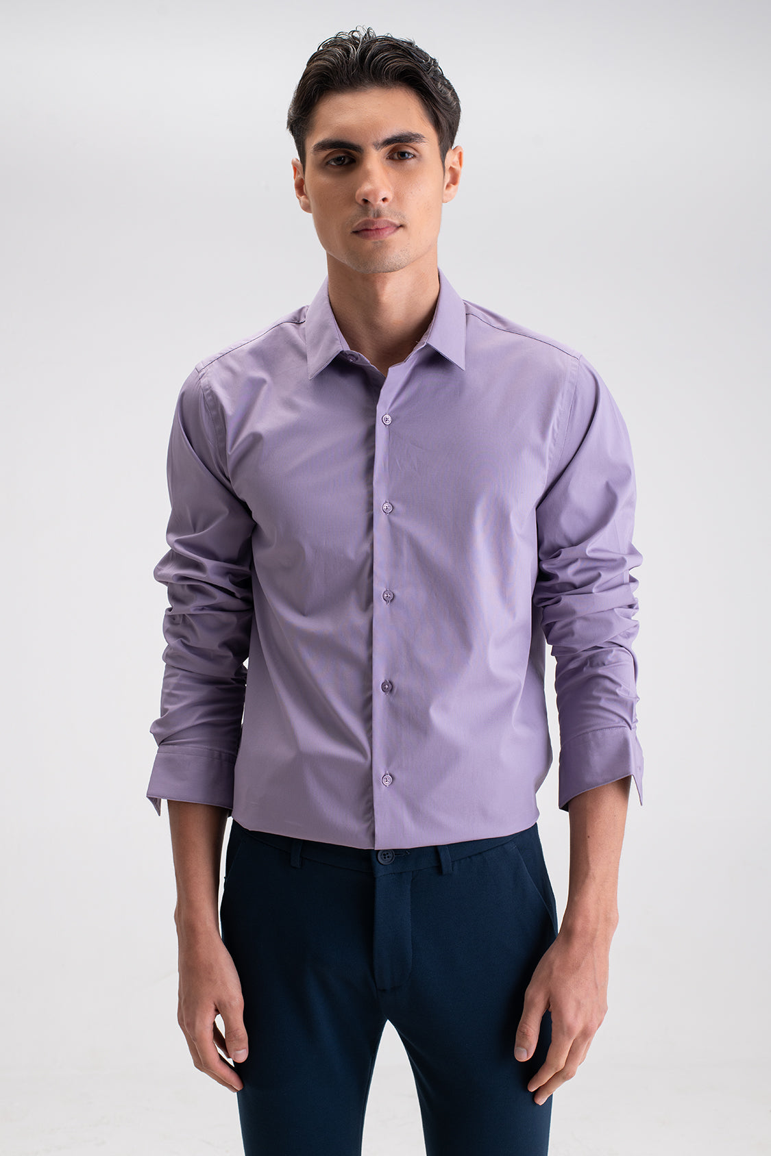 SLIM FIT CASUAL PLAIN SHIRT