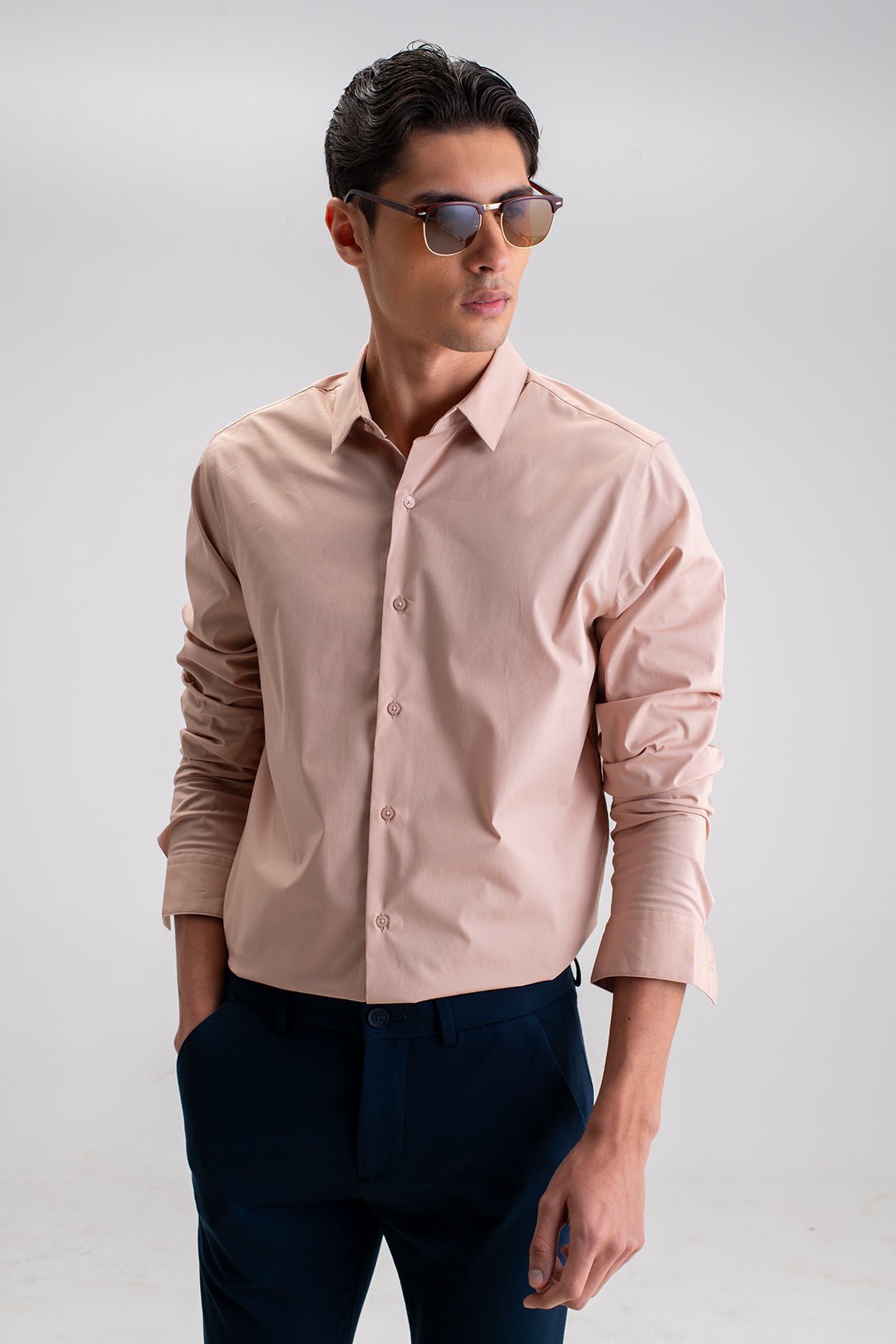 SLIM FIT CASUAL PLAIN SHIRT