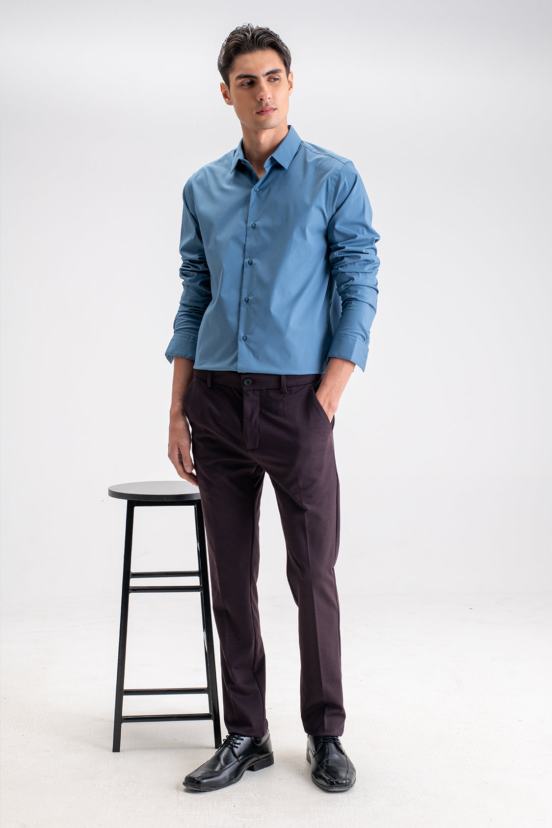 SLIM FIT CASUAL PLAIN SHIRT