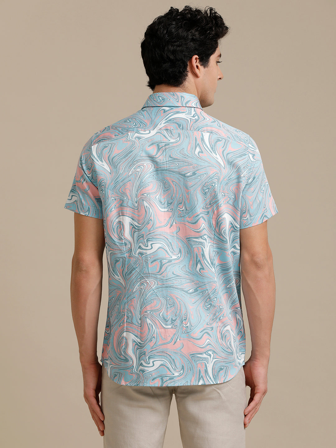 Marble Print Short Sleeve Shirt