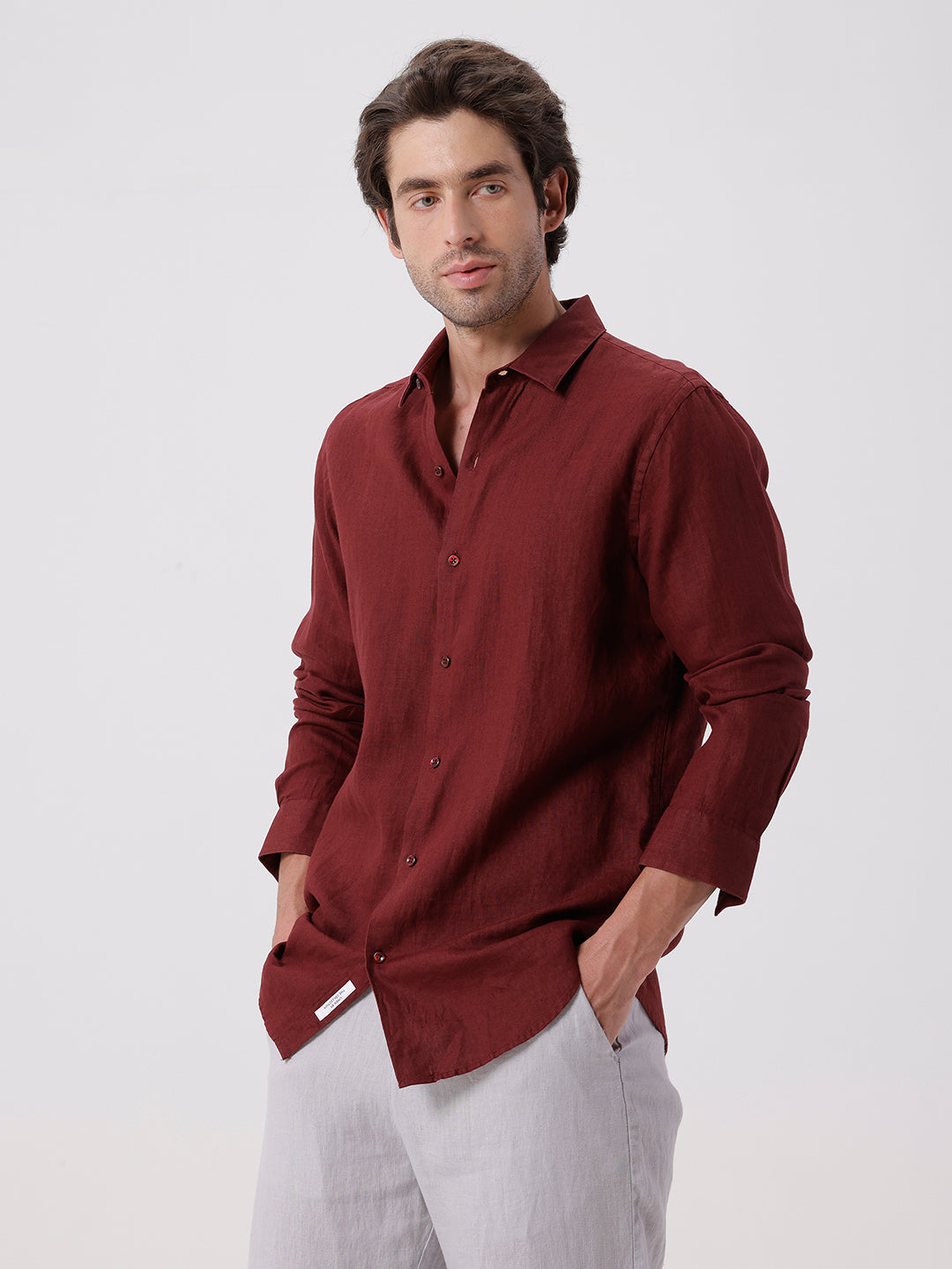 100% PURE LINEN FULL SLEEVE SHIRT
