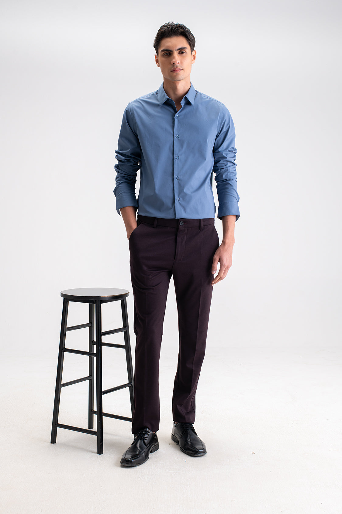 SLIM FIT CASUAL PLAIN SHIRT