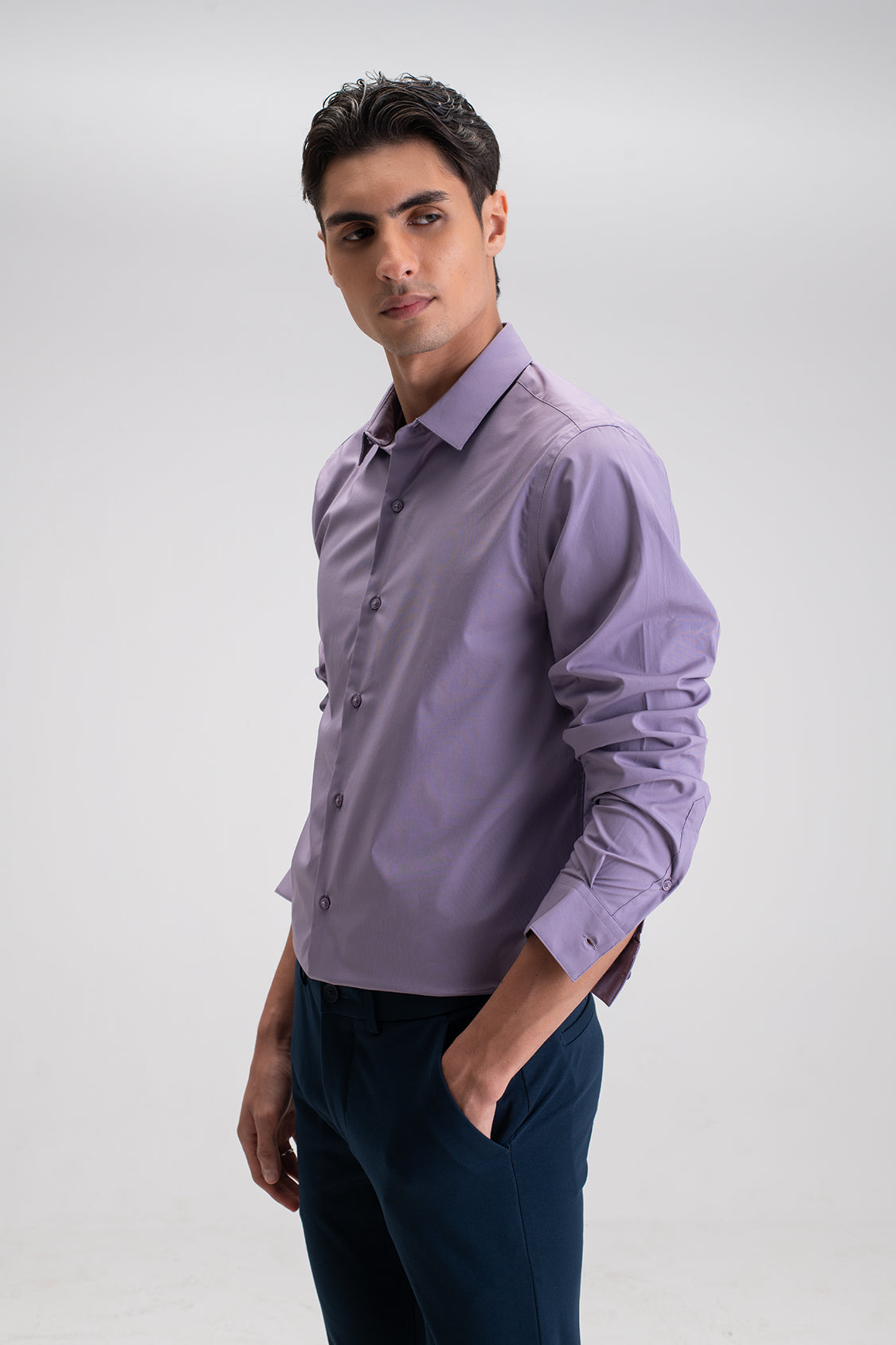 SLIM FIT CASUAL PLAIN SHIRT