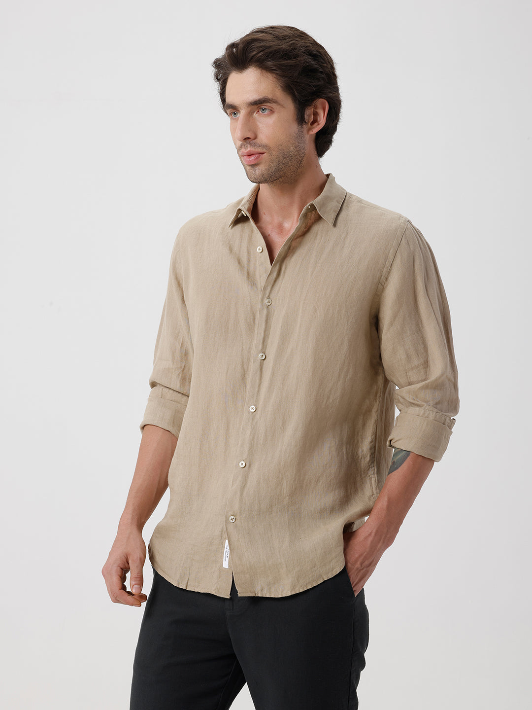 100% PURE LINEN FULL SLEEVE SHIRT