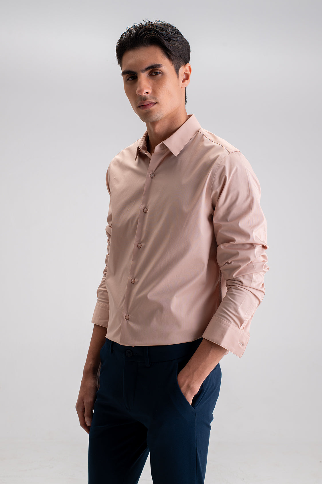 SLIM FIT CASUAL PLAIN SHIRT