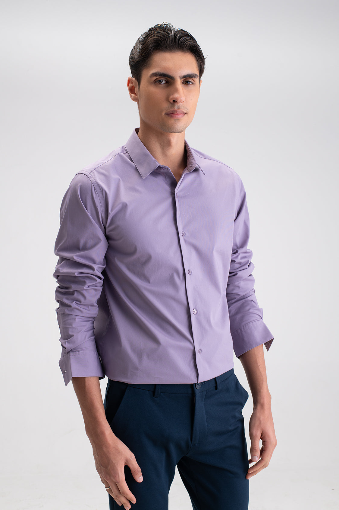 SLIM FIT CASUAL PLAIN SHIRT