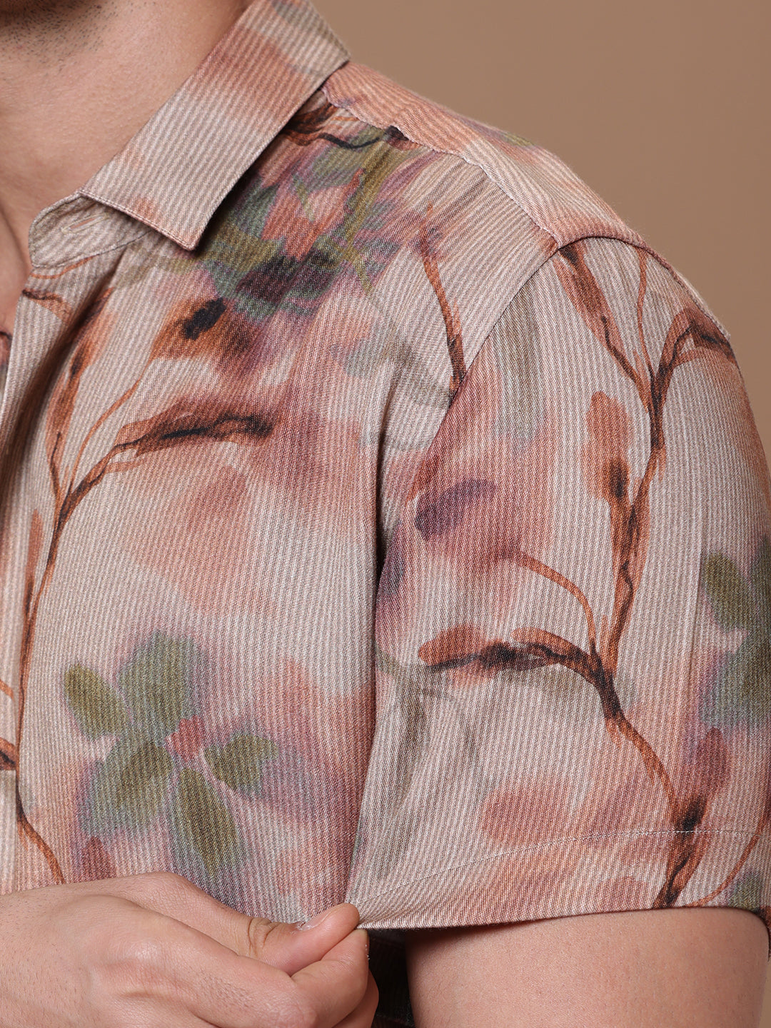 Printed Half Sleeve Pointed Collor Shirt