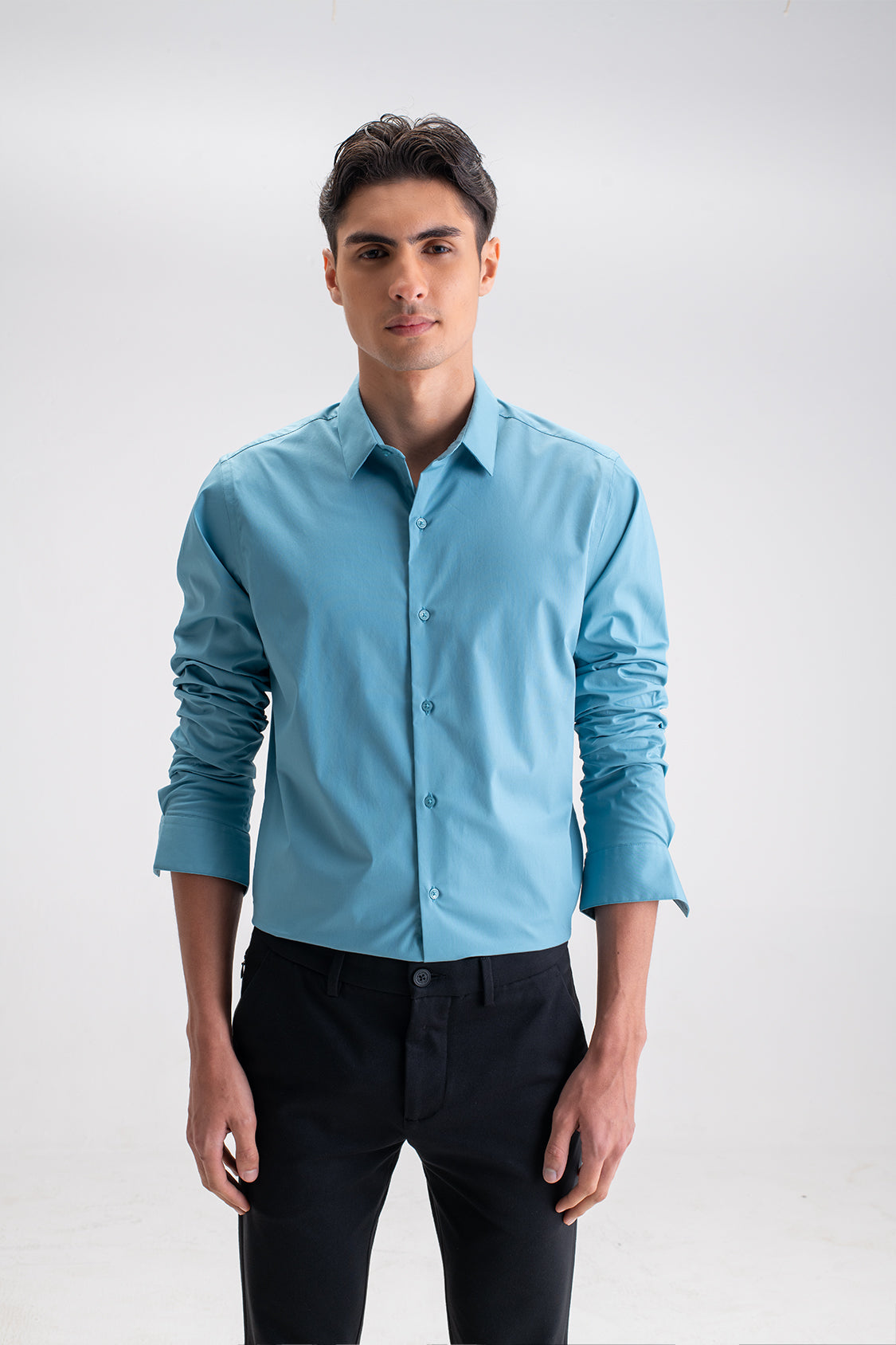 SLIM FIT CASUAL PLAIN SHIRT