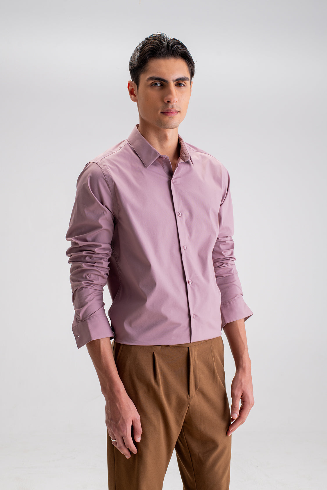 SLIM FIT CASUAL PLAIN SHIRT