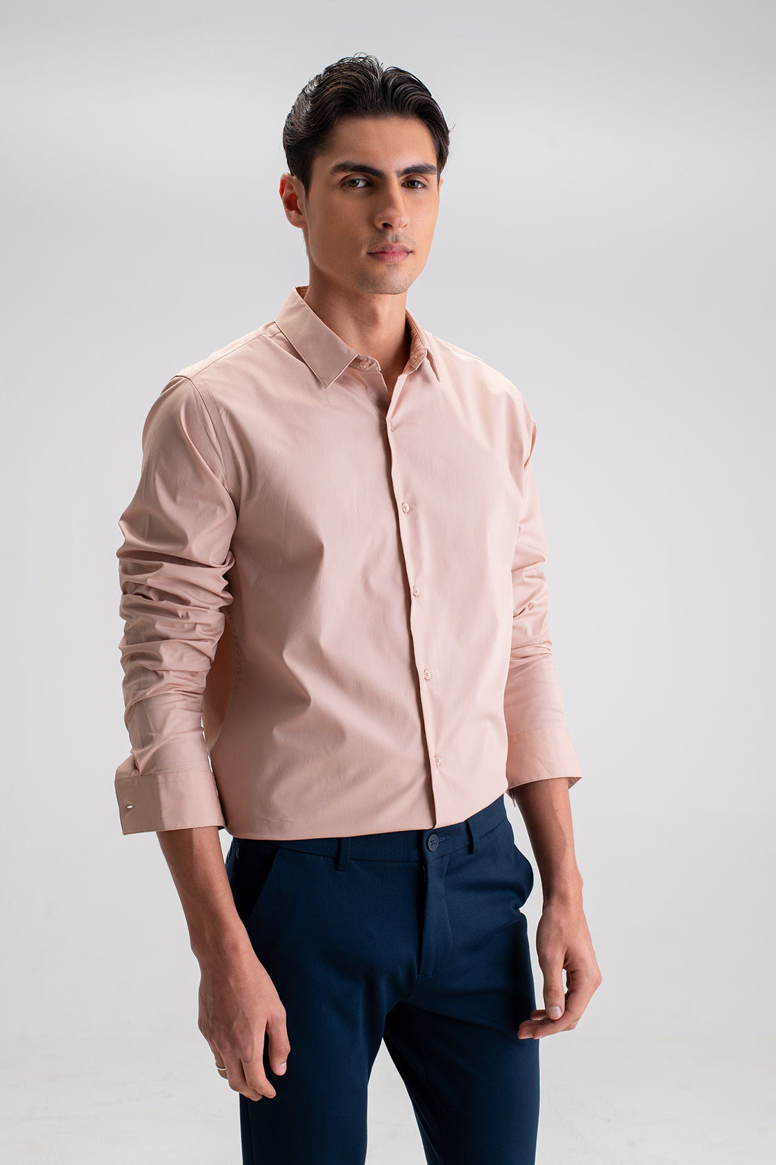 SLIM FIT CASUAL PLAIN SHIRT