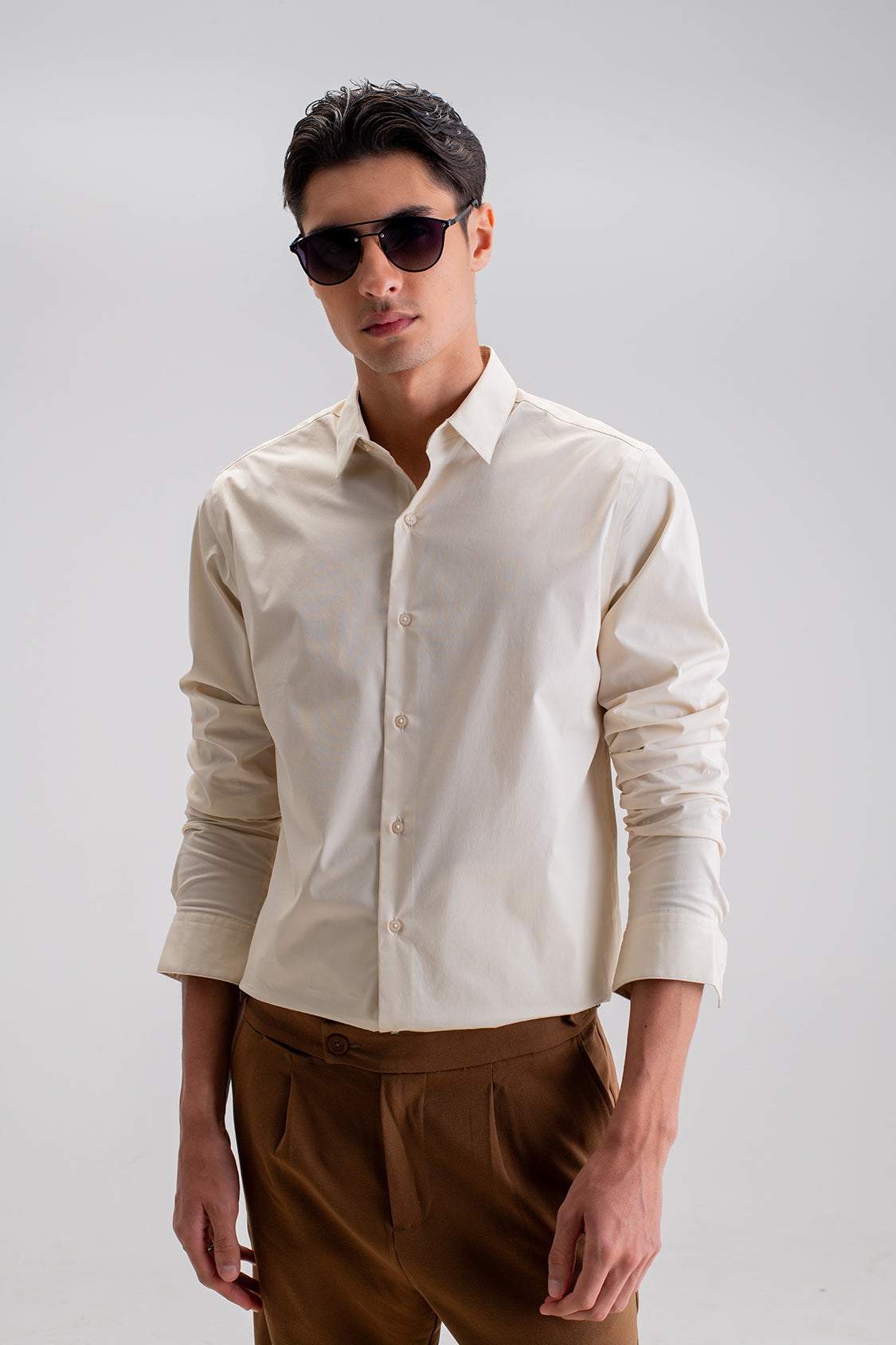 SLIM FIT CASUAL PLAIN SHIRT