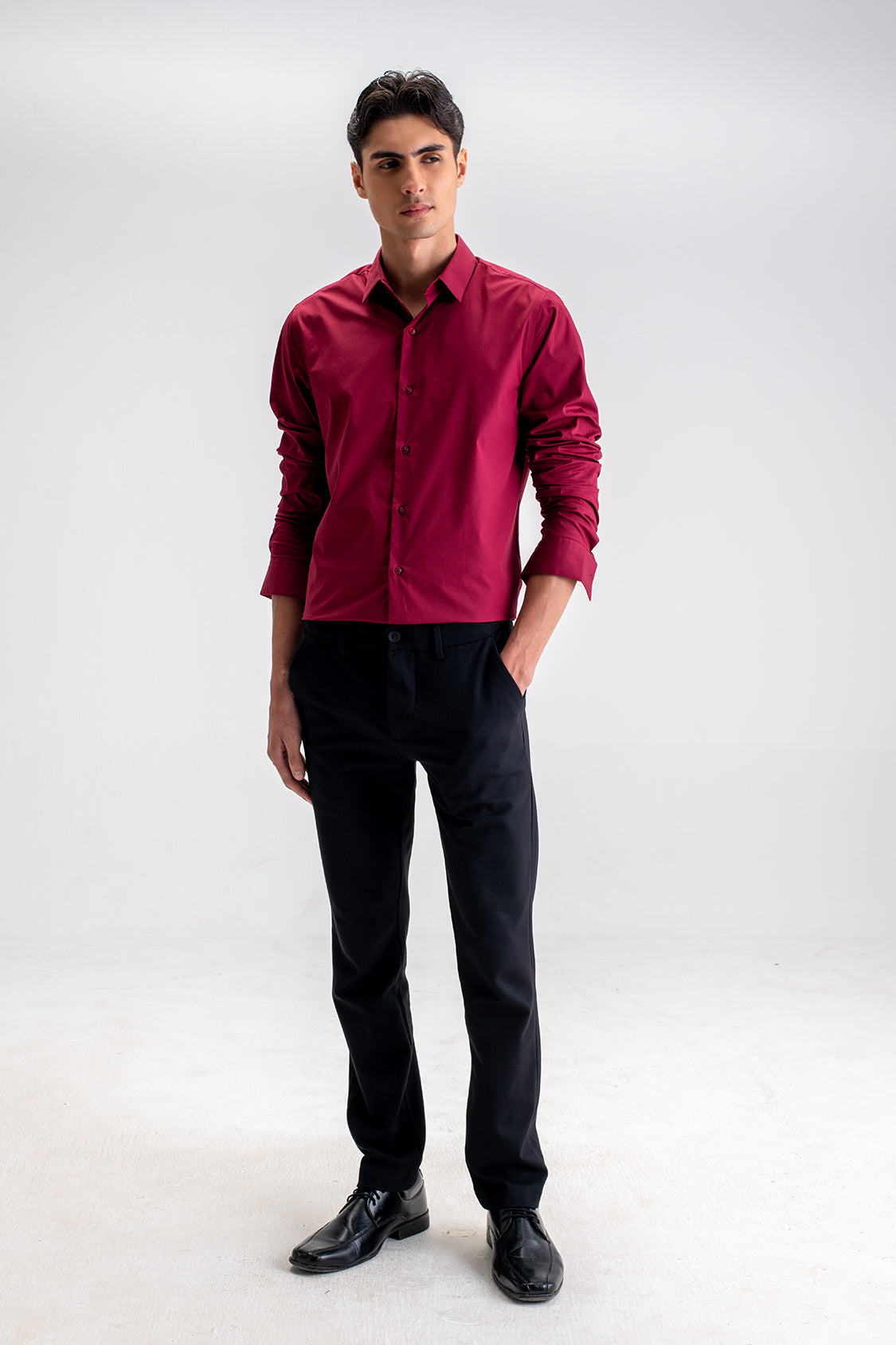 SLIM FIT CASUAL PLAIN SHIRT