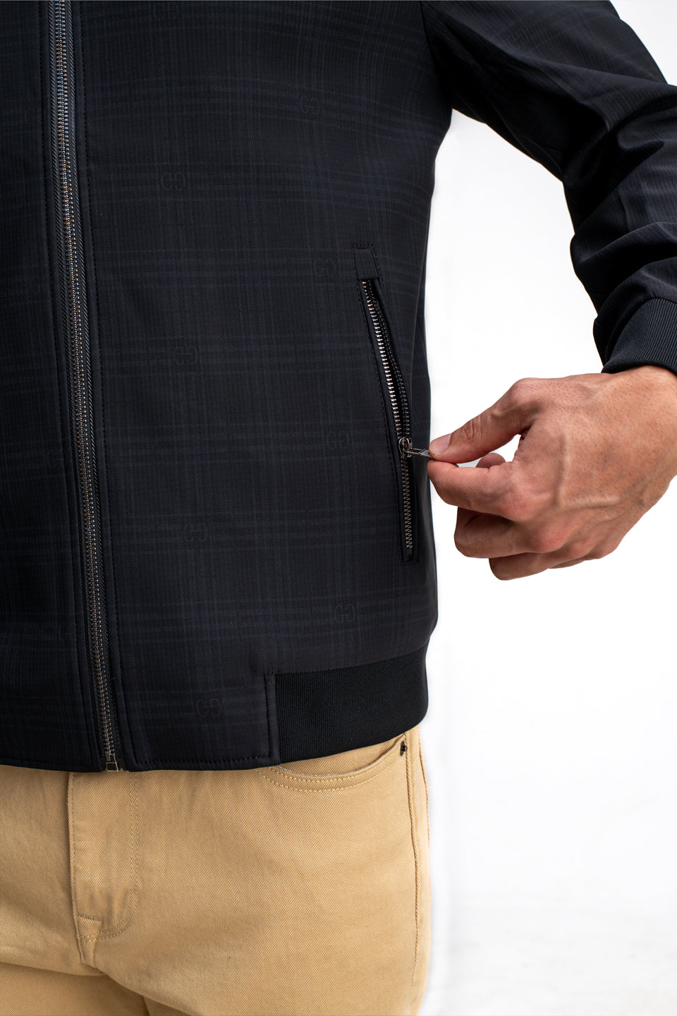 CHECKED MONOGRAM PRINTED JACKET