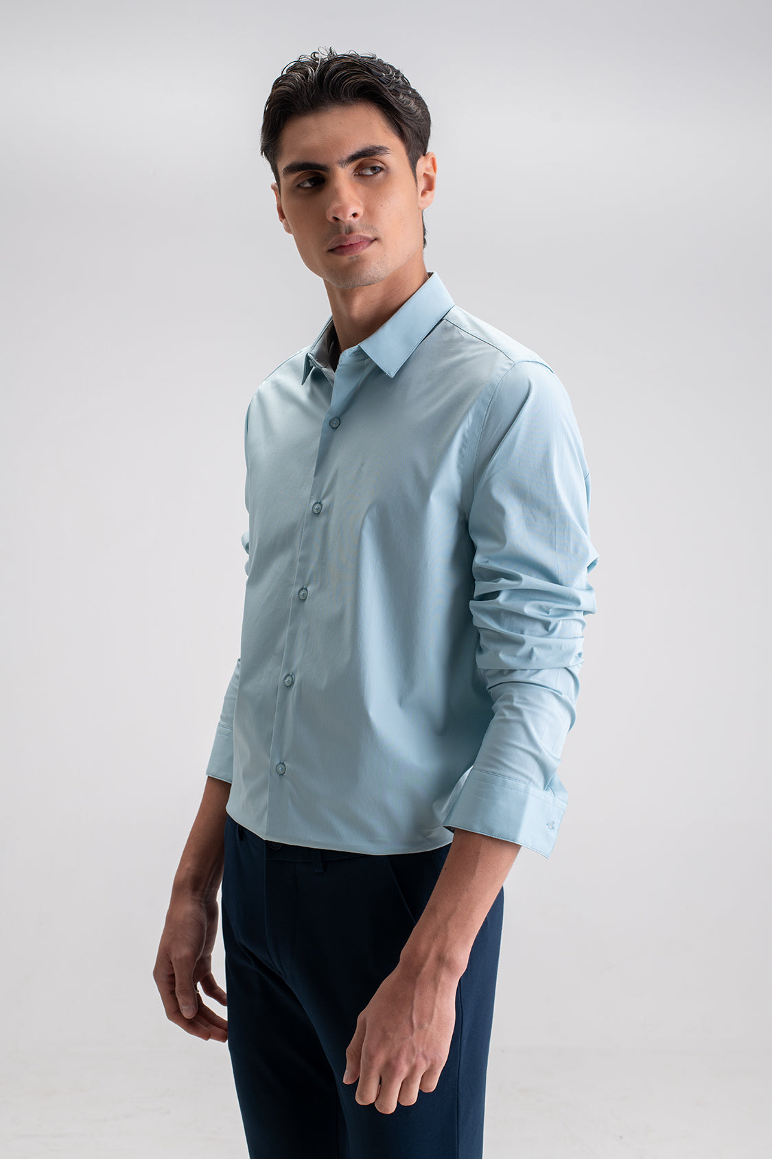 SLIM FIT CASUAL PLAIN SHIRT