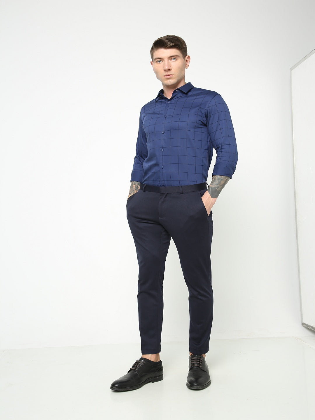 Navy Knitted Stretch Men&