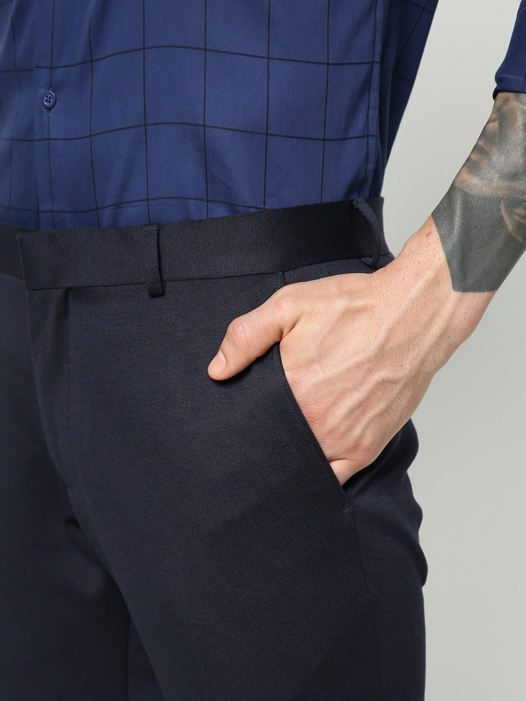 Navy Knitted Stretch Men&