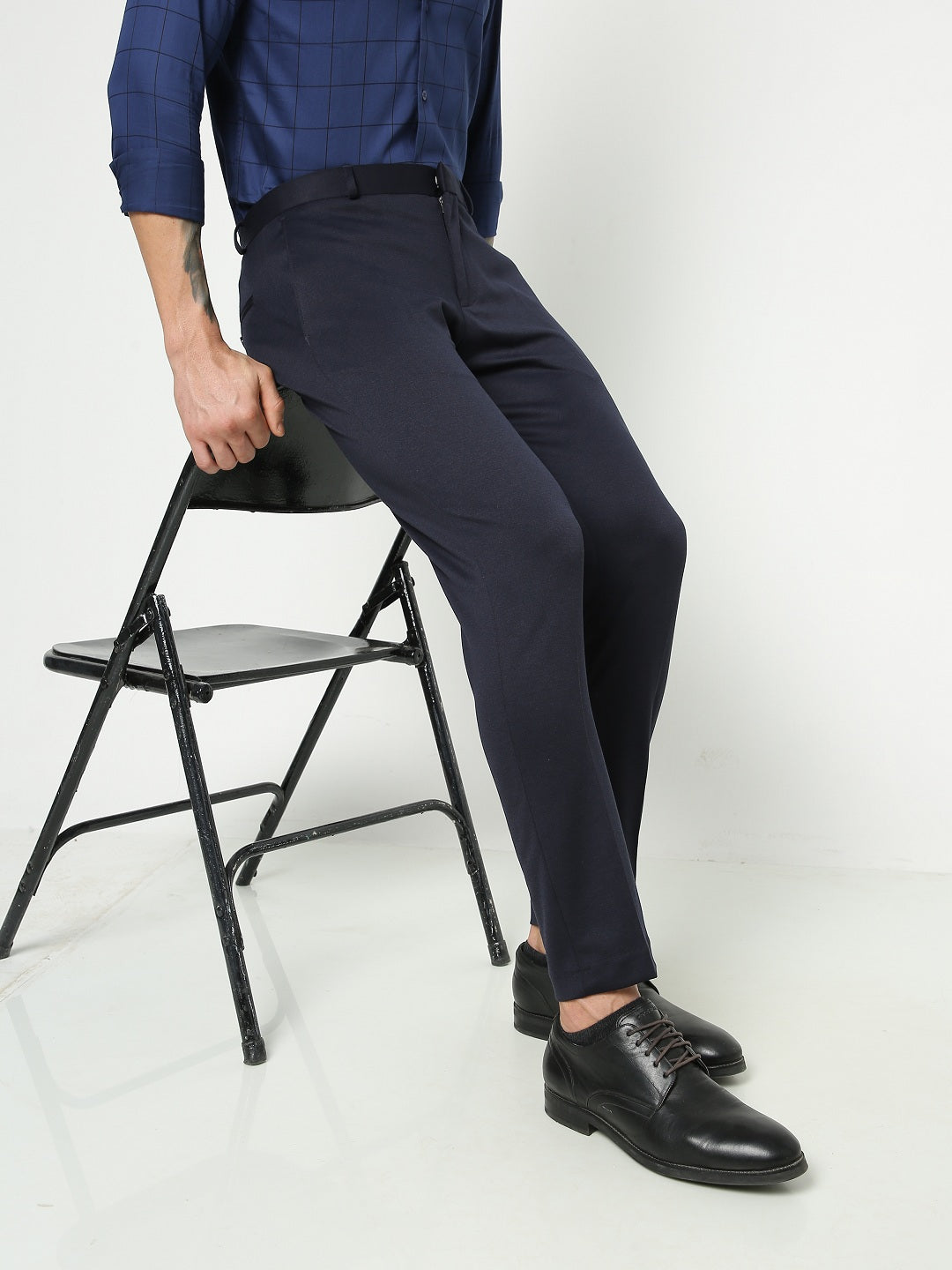 Navy Knitted Stretch Men&