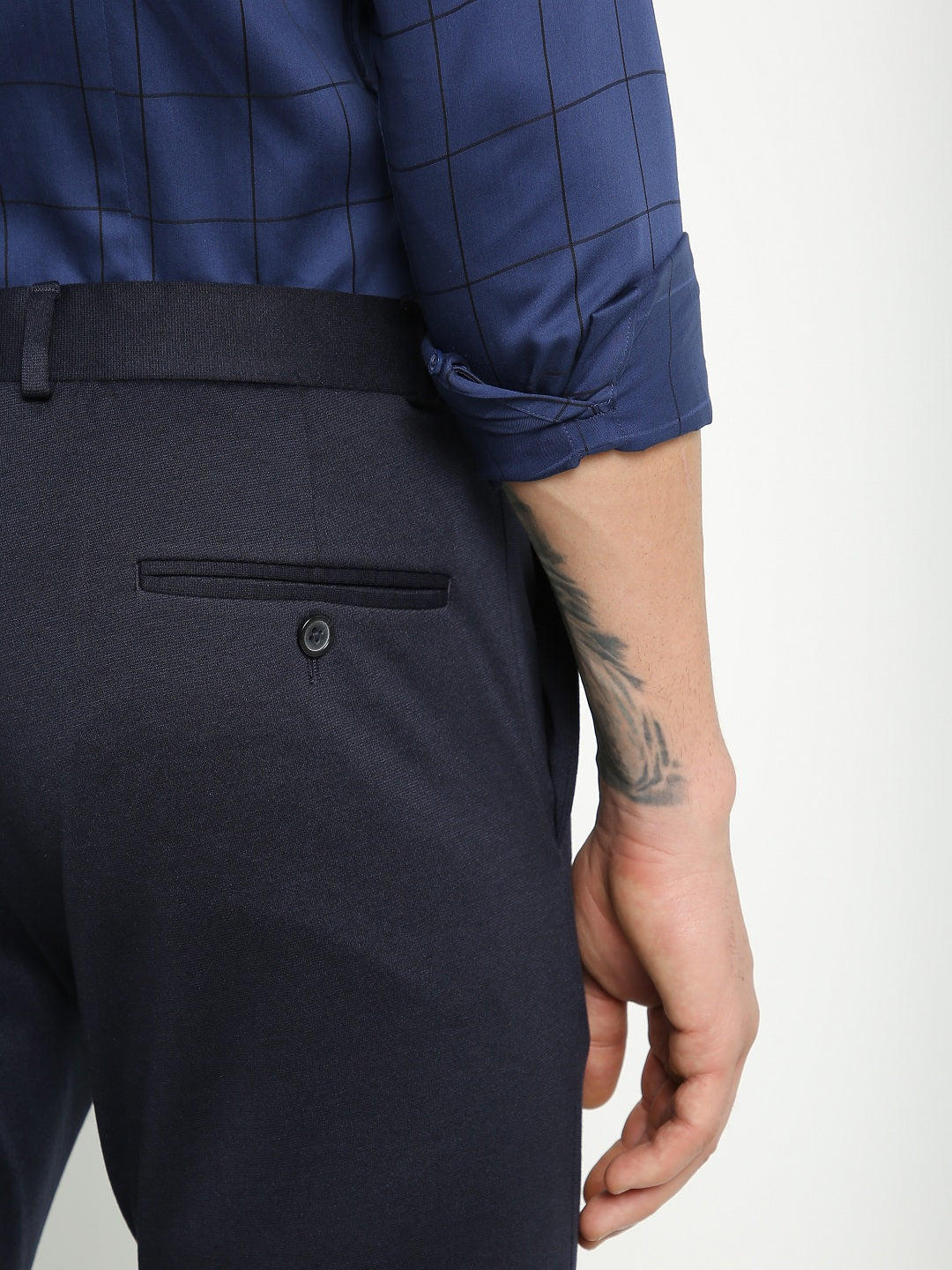 Navy Knitted Stretch Men&