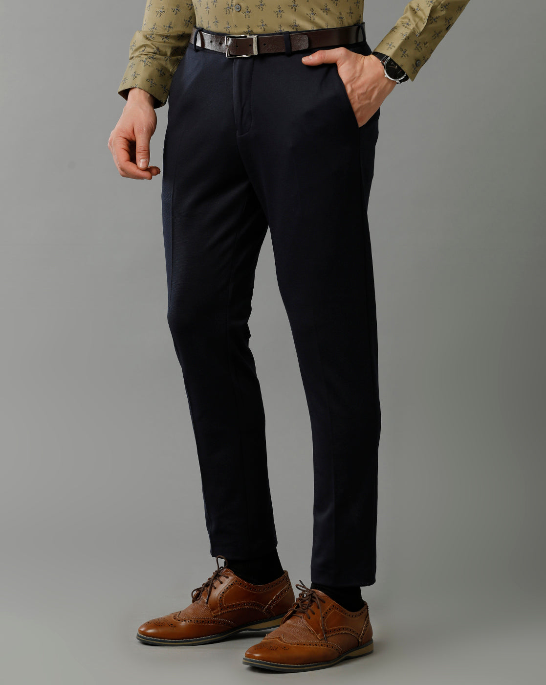 Navy Knitted Stretch Men&