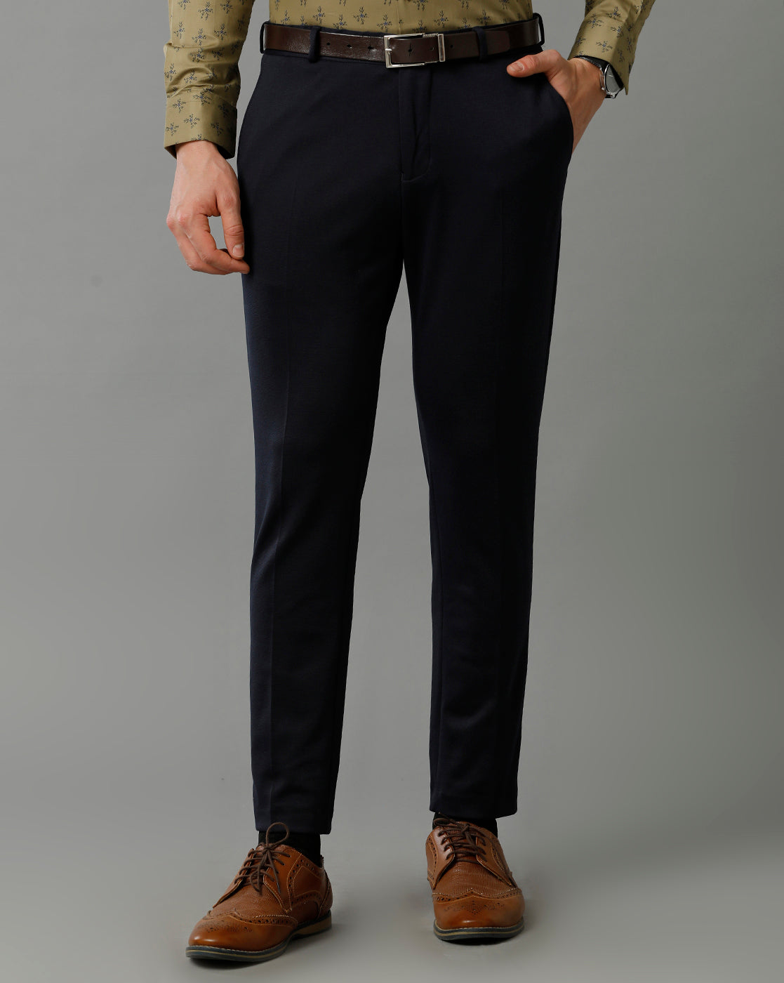 Navy Knitted Stretch Men&