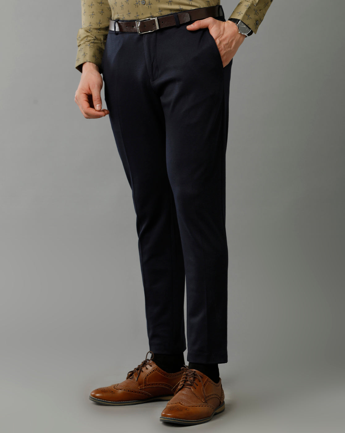 Navy Knitted Stretch Men&
