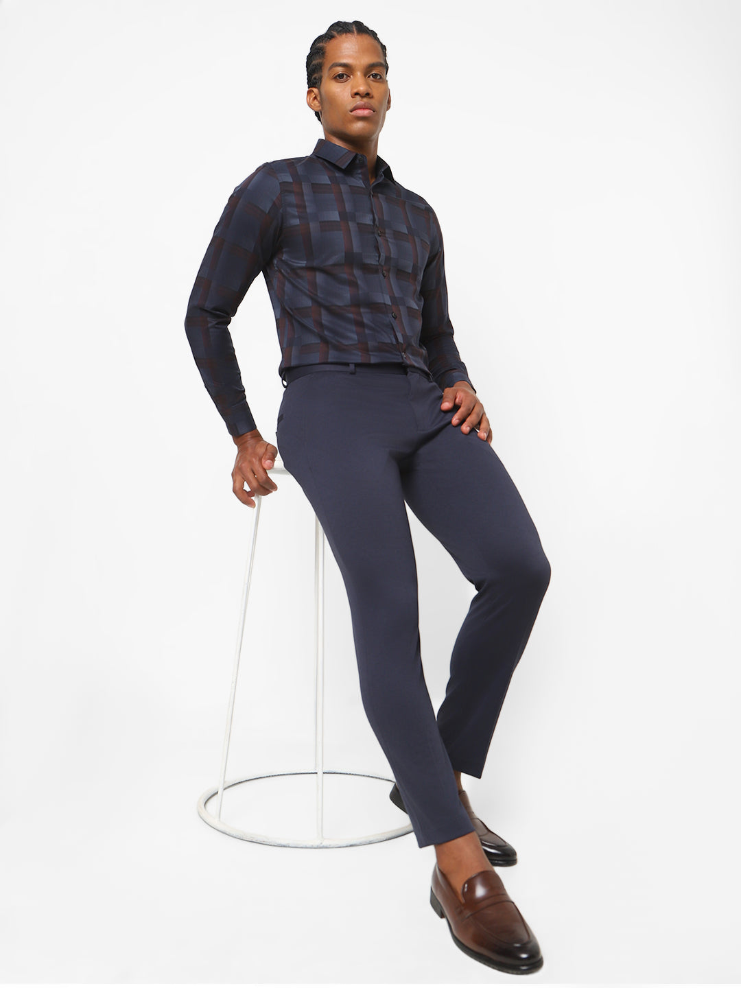Navy Knitted Stretch Men&