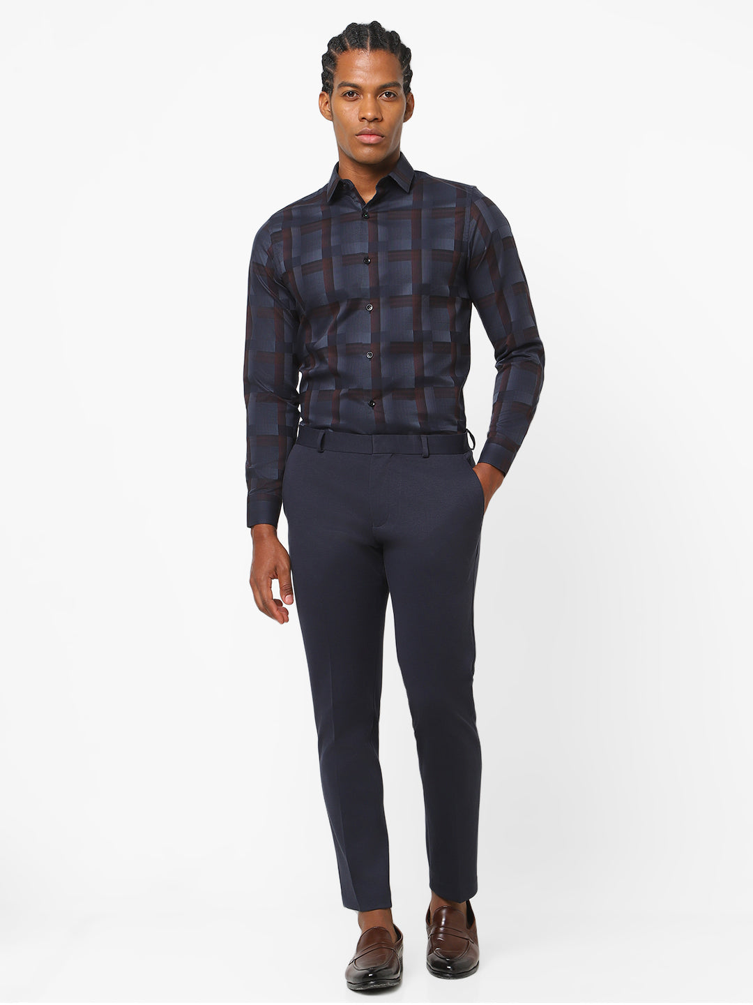 Navy Knitted Stretch Men&