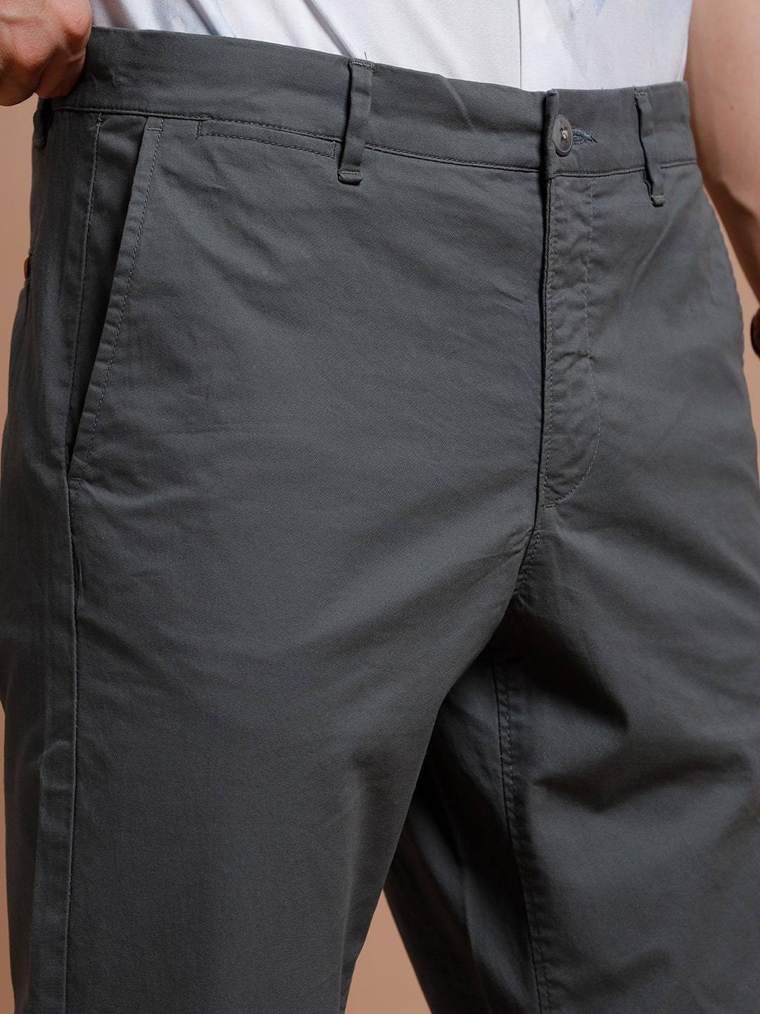 Dk Grey Smart Casual Cotton Trouser