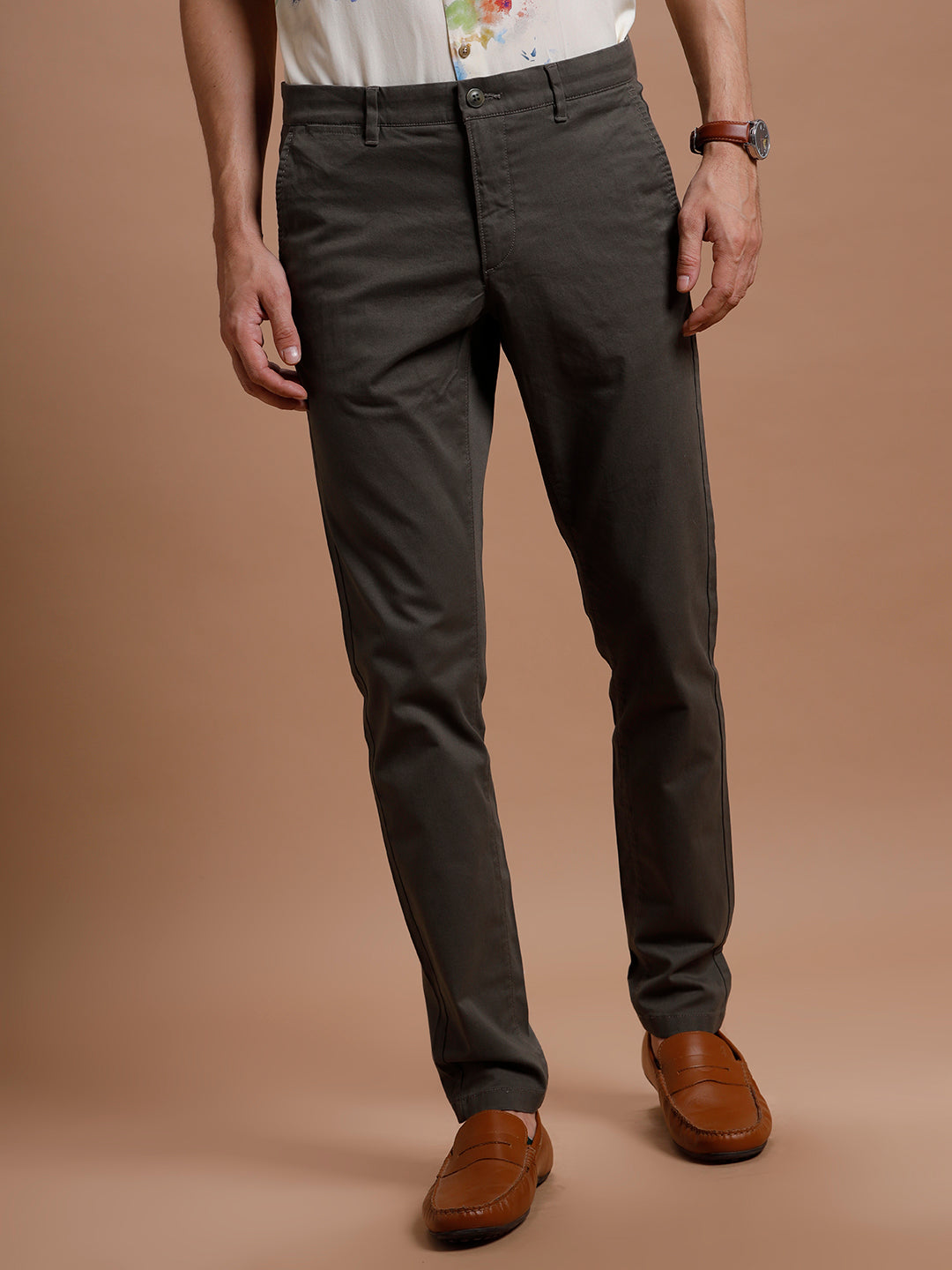 Olive  Smart Casual Cotton Trouser