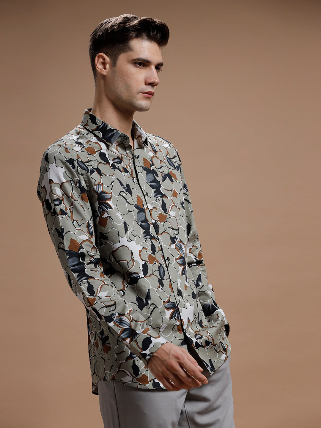 Midnight Flower Print Pure Cotton Shirt