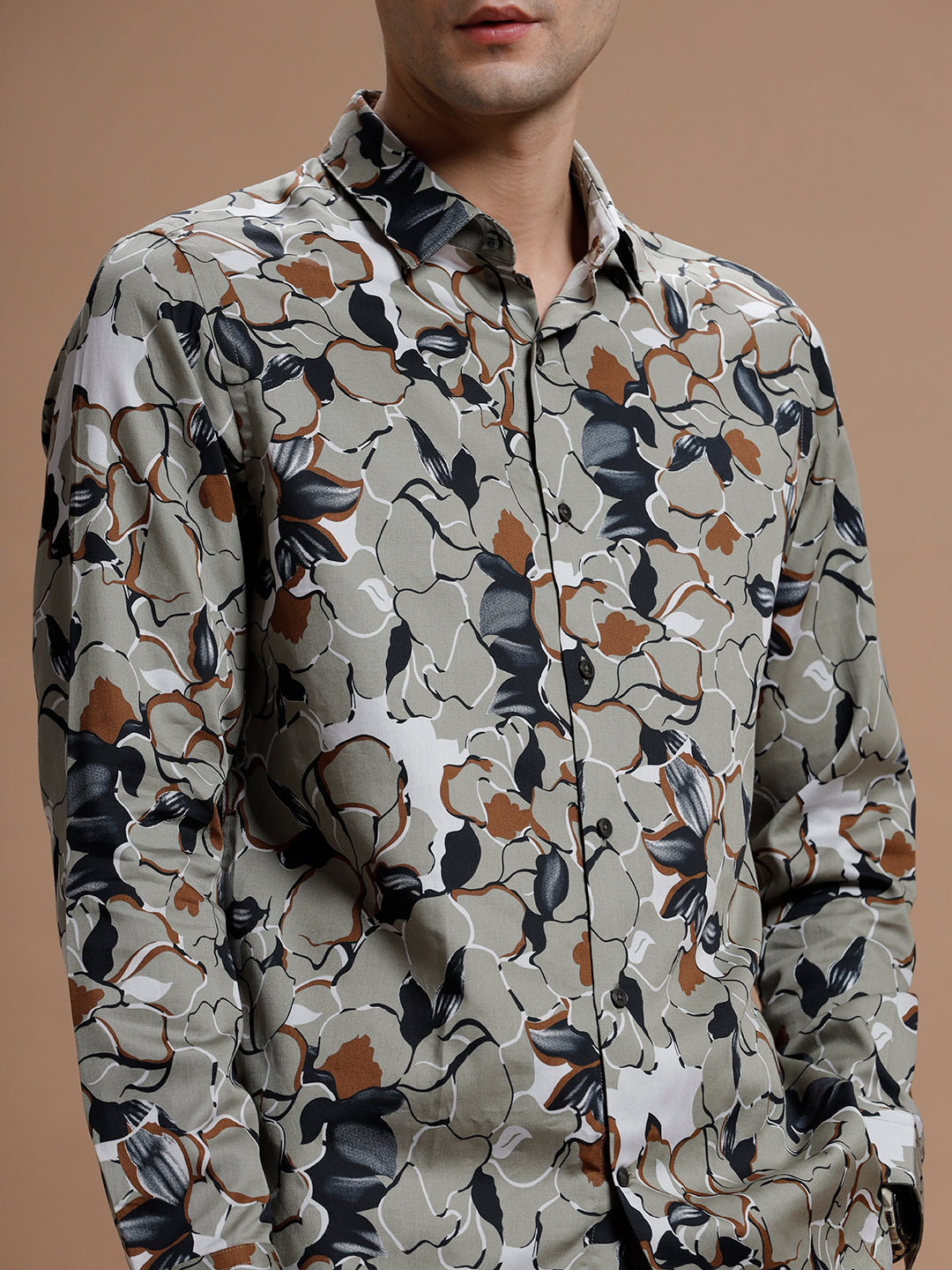 Midnight Flower Print Pure Cotton Shirt