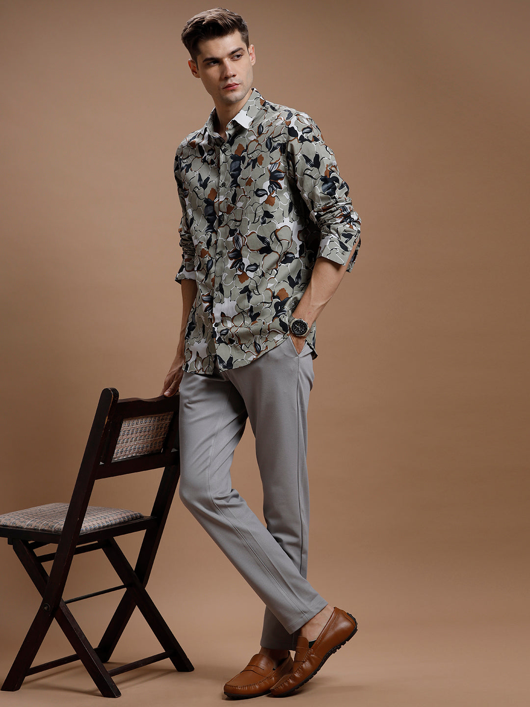 Midnight Flower Print Pure Cotton Shirt