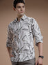 Brushed Stroke Print Pure Cotton Shirt