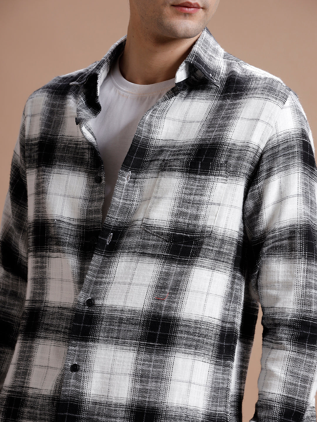 White::Black Checks Pure Cotton Shirt