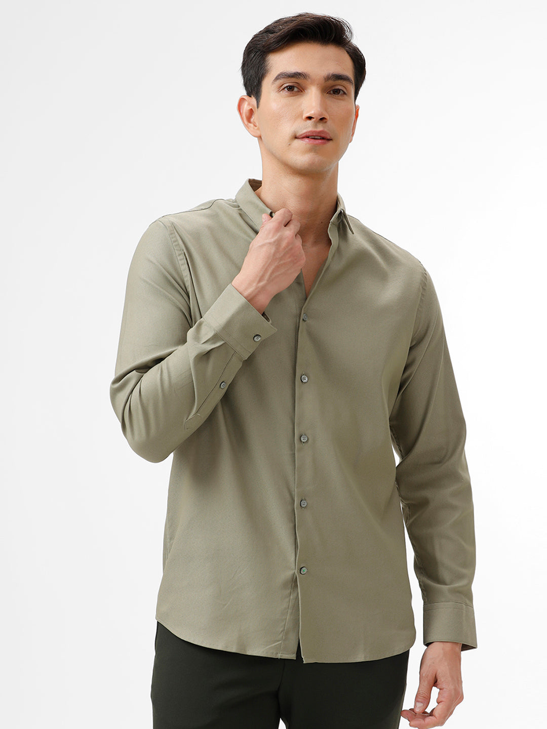 Light Mehandi Solid Shirt