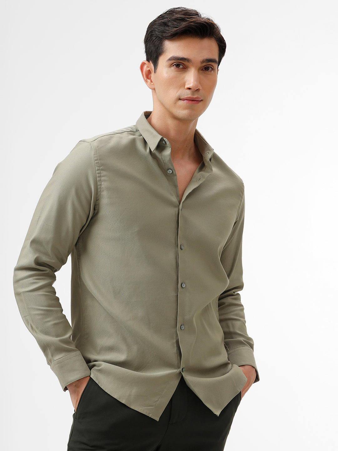 Light Mehandi Solid Shirt